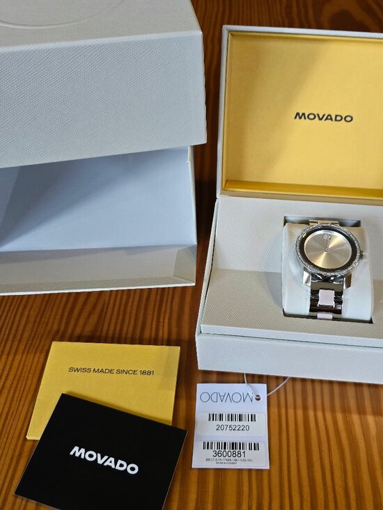 Movado Women\'s Watch, $995 MSRP, Swiss, Ceramic, Crystals, 36 mm, Bold, 3600881 main image 8